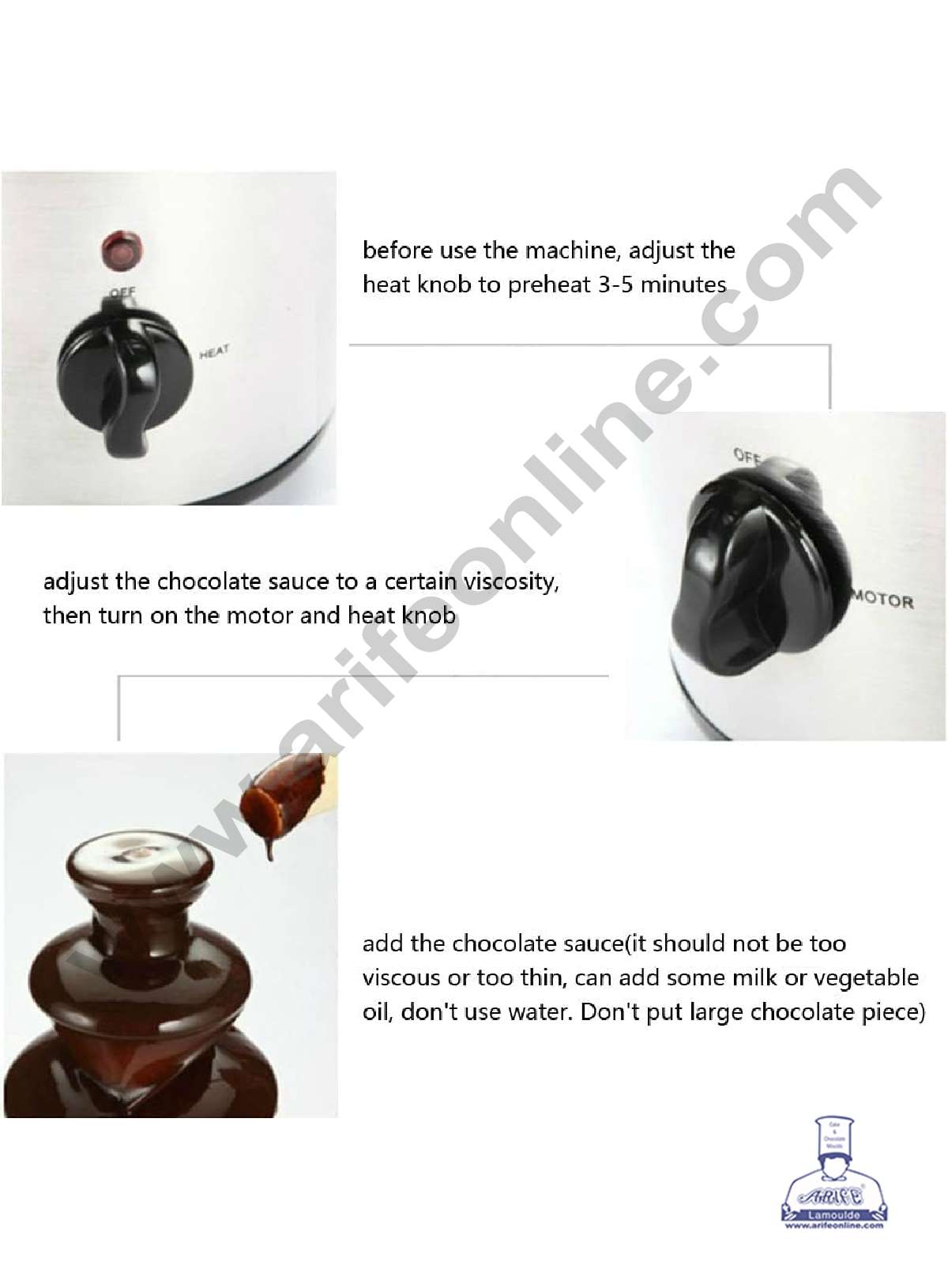 4 Tier Chocolate Fountain - Stainless Steel Machine - Fountain for Parties  (MOQ 3 PCS) (RIDD)