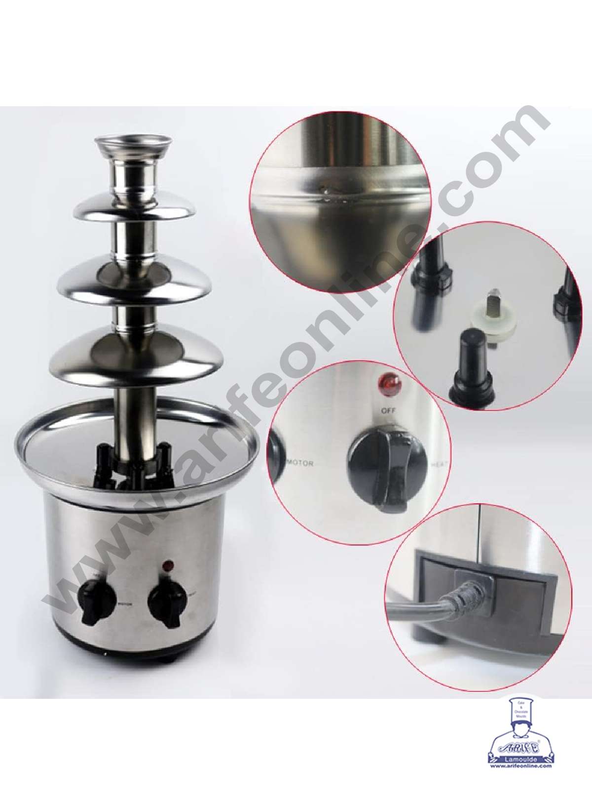 4 Tier Chocolate Fountain - Stainless Steel Machine - Fountain for Parties  (MOQ 3 PCS) (RIDD)