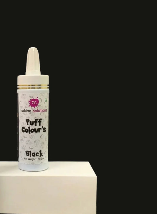 7C Edible Puff Colour Food Colour Powder Spray for Cakes Decoration - Black ( 50 gm )  (MOQ 12 PCS) (FA.3)