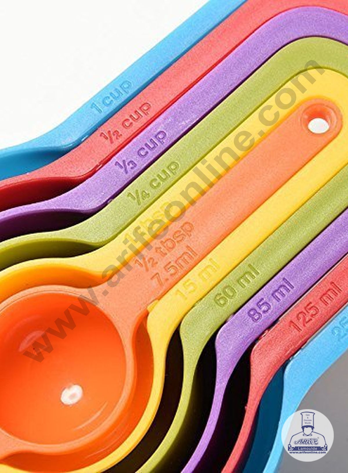6 in 1 Plastic Measuring Cups and Spoon, Multicolor Cups and Spoon Set  (MOQ 12 PCS)
