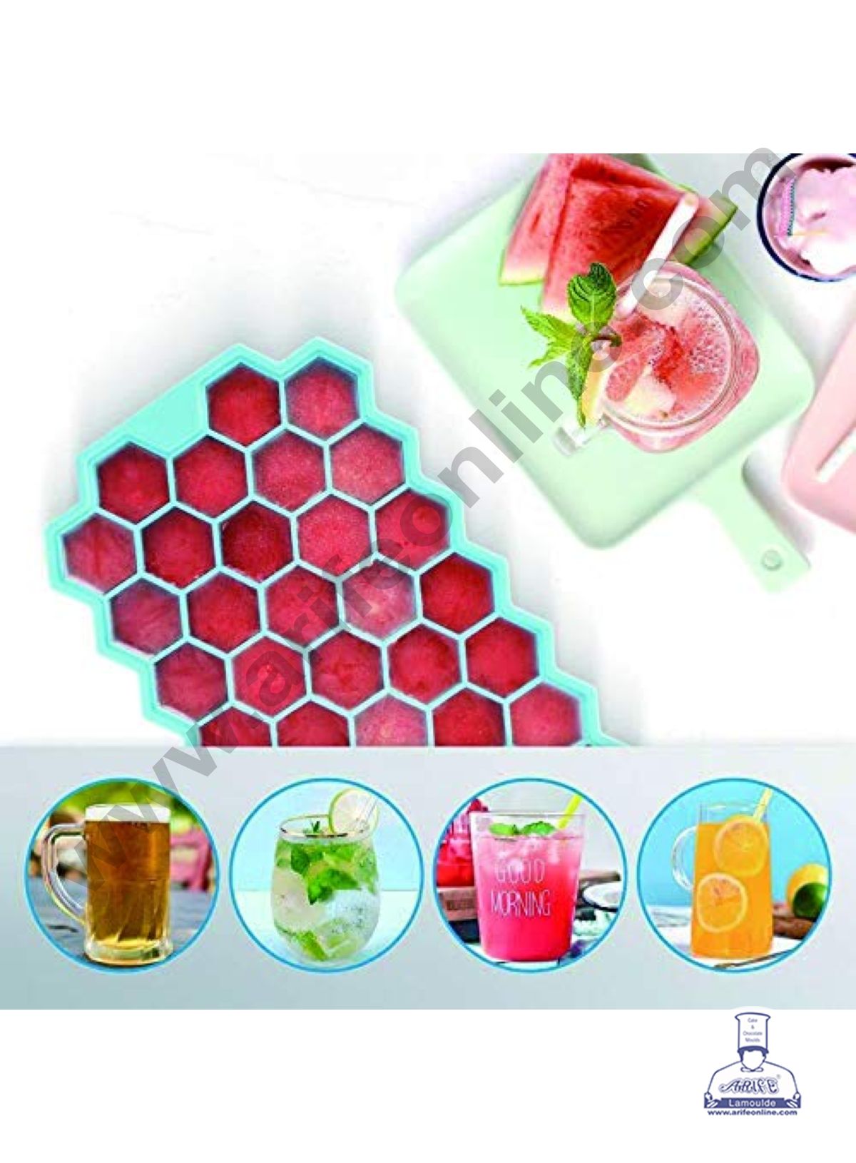 37 Cavity Plastic Honeycomb Shape Ice Cube Tray  (MOQ 12 PCS)  (FD)