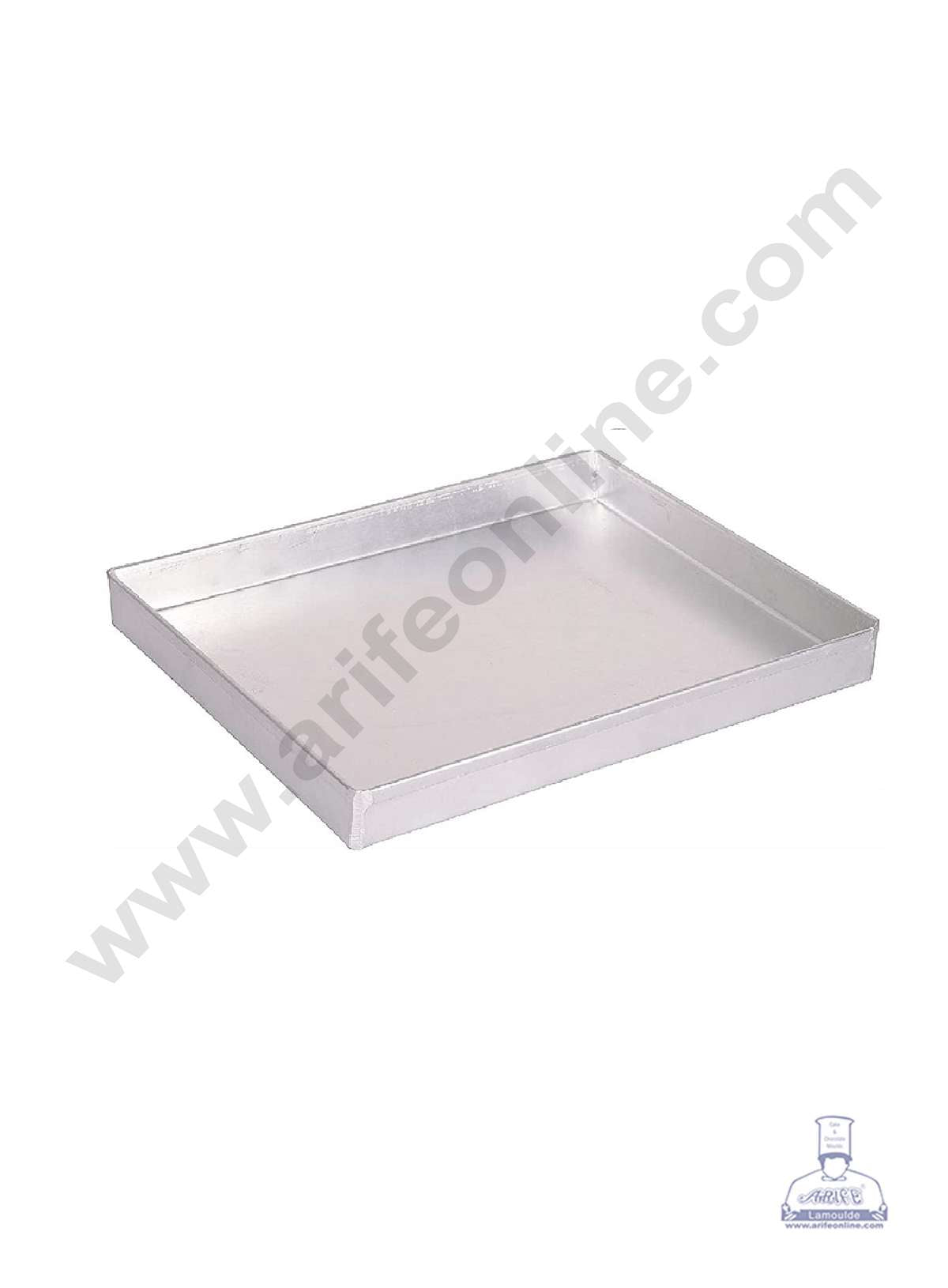 Aluminum Rectangle Cake Mould Baking Tray - (10 x 8 x 1 inches) (MOQ 12 PCS)