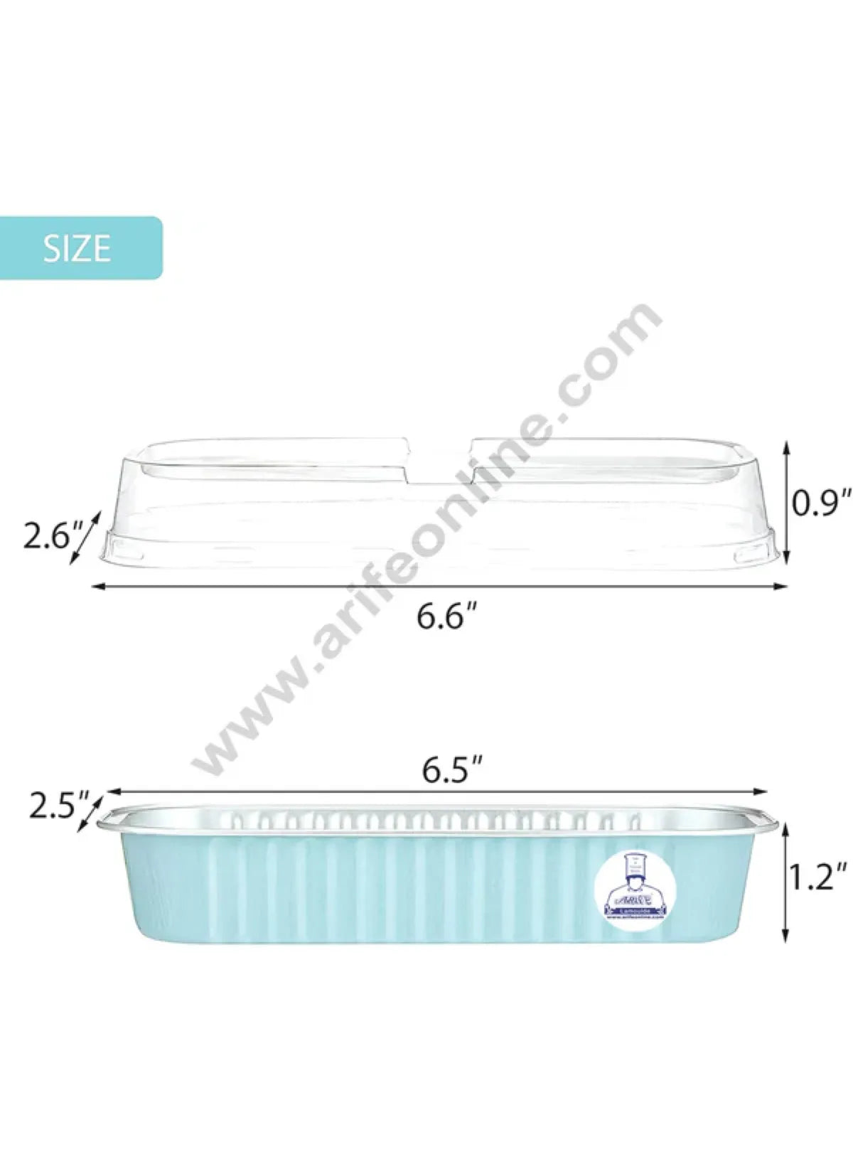 Rectangle  Aluminium Tin Foil Bake & Serve Cup with Lid | Aluminium Containers | Non-Stick Foil Baking container - Blue - 2000 Pcs per cartoon (MOQ 1 CRTN) (L)