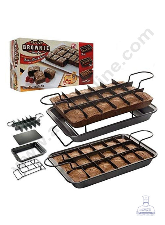 Non Stick 3 Set Brownie Pan Cake Mold Built-in Slice Removable Bottom Cake Pans (MOQ 12 PCS)