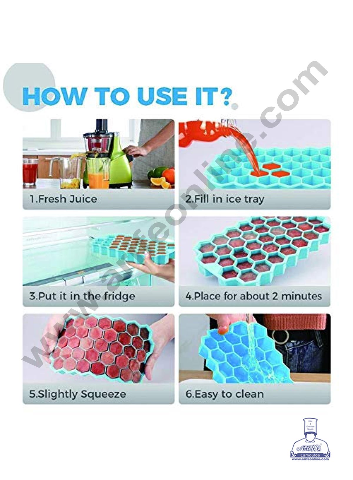 37 Cavity Plastic Honeycomb Shape Ice Cube Tray  (MOQ 12 PCS)  (FD)