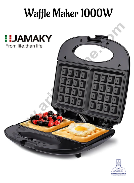 Jamaky 2 Slice Waffle Maker 1000W Non-Stick Waffle Iron - Model: JMK2001 (SB-JM-JMK2001)  (MOQ 10 PCS)