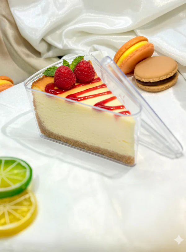 Clear Big Triangle Pastry & Tiramisu Dessert Box with Lid – 240 ml (Pack of 20) | Transparent Cake Slice Container for Bakery, Mousse & Tiramisu Packaging ( SB-UPB003)  (MOQ 100 PCS) (ID)