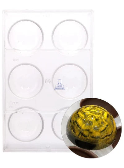 Heavy Bakers Polycarbonate 6 cavity Half-Sphere Chocolate Mould |SBPS-141|1 Piece| (MOQ 12 PCS)  (AED)
