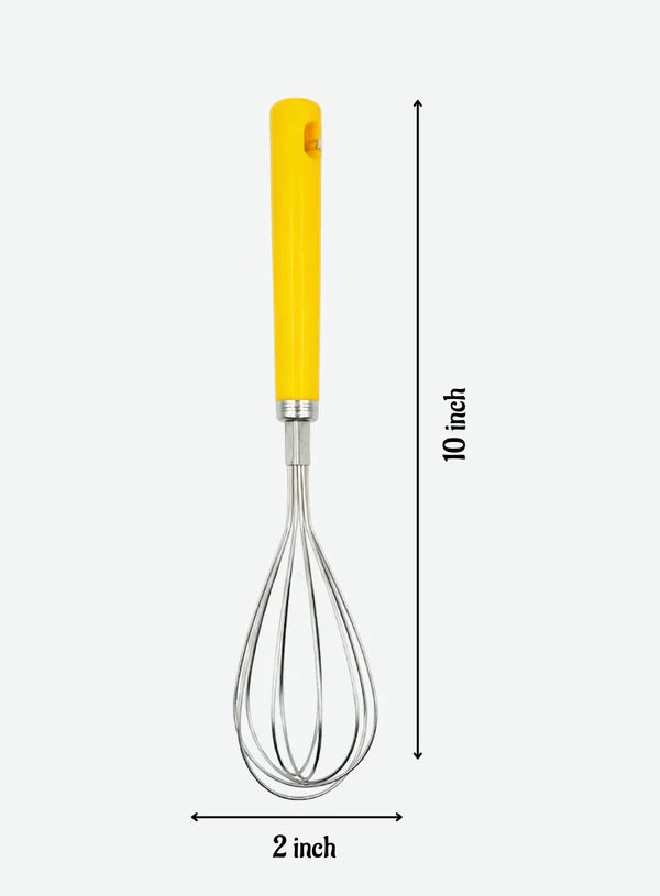 10 inch Stainless Steel Whisk | Plastic Hand Blender Egg Beater for Whisking & Baking (SBAC-16315-6)  (MOQ 12 PCS) (RE)