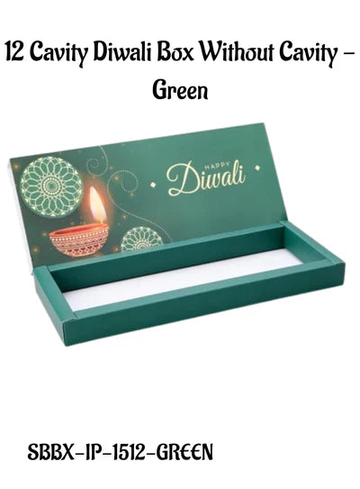 12 Cavity Diwali Sliding Hamper Box Without Cavity - Green  (1 Piece Pack)  (MOQ 50 PCS)