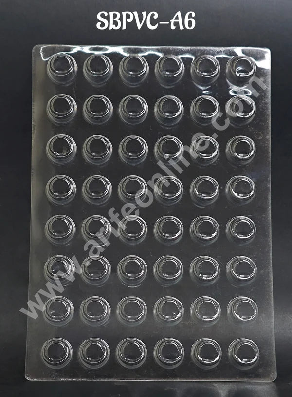 Clear Plastic PVC Round Chocolate Design Chocolate Mould – 48 Cavity | Round Shape Polycarbonate Mold (MOQ 50 PCS) (RE)
