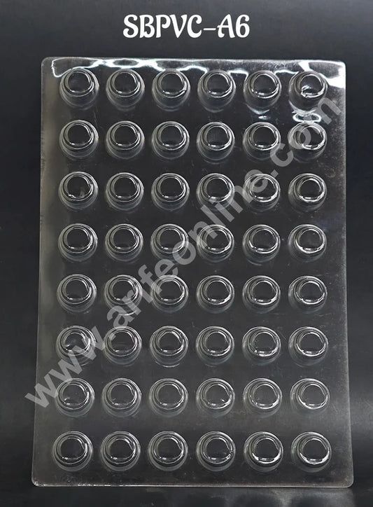 Clear Plastic PVC Round Chocolate Design Chocolate Mould – 48 Cavity | Round Shape Polycarbonate Mold (MOQ 50 PCS) (RE)