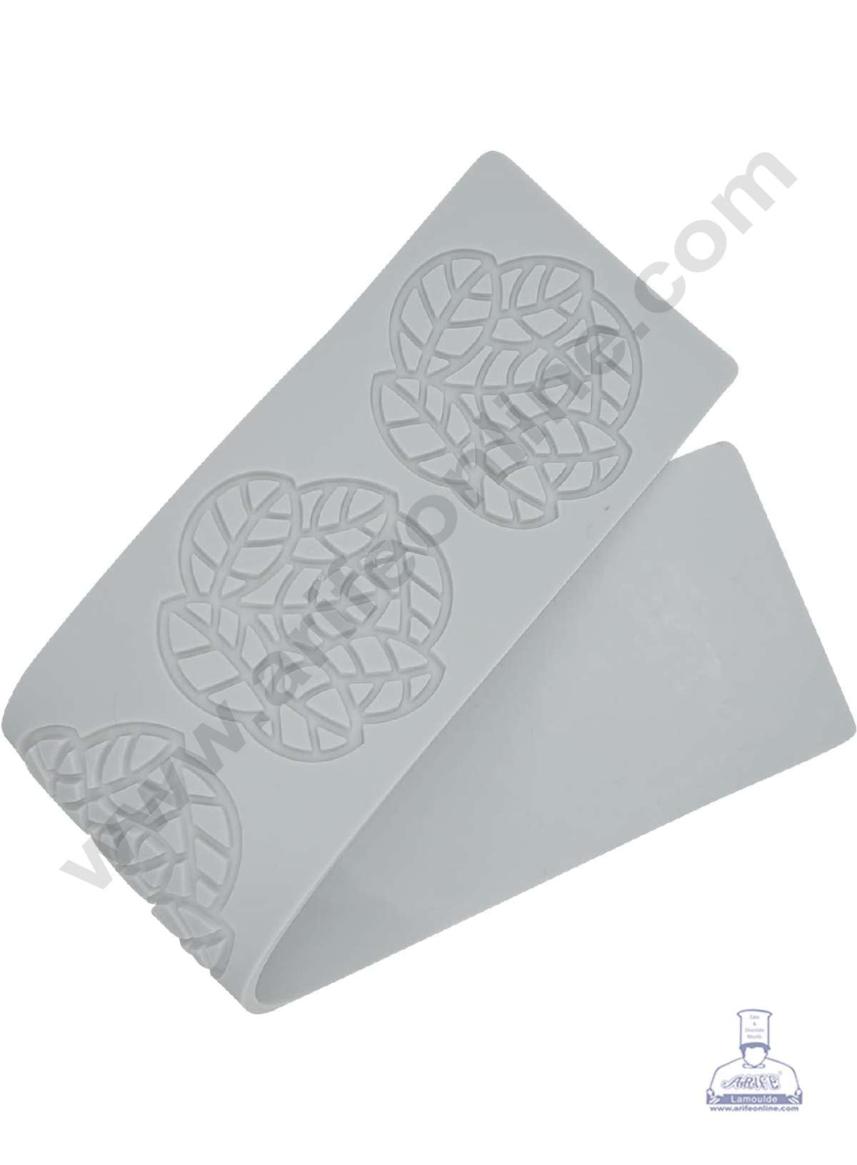 5 Cavity Leaf Flower Cutout Silicone Lace Mould, Cake Decorative Silicone Lace Mat Cake Baking Mat (SBSM-JSC3863) (MOQ 12 PCS) (EE)