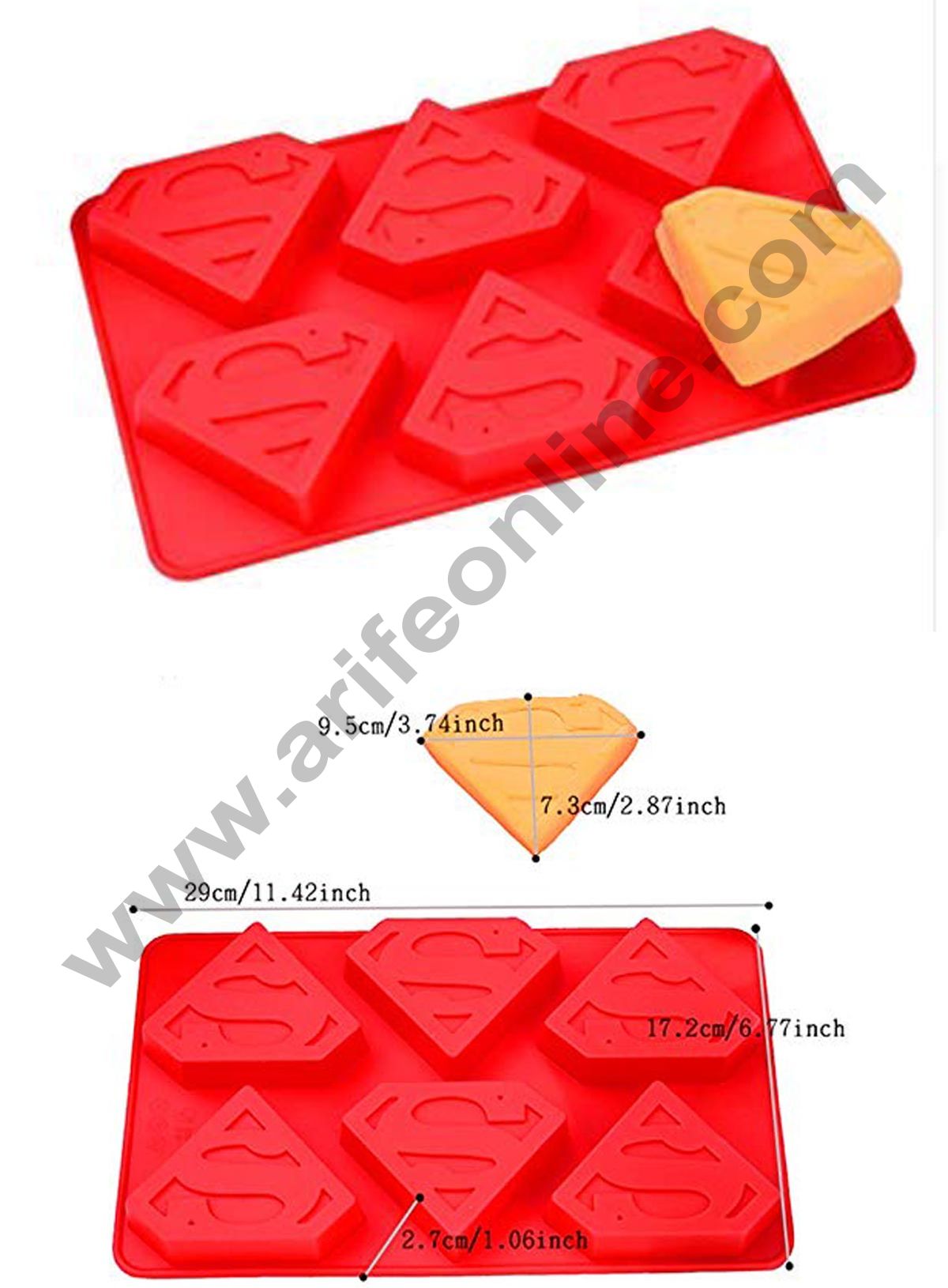 6 CAVITY SUPERMAN SILICON MUFFIN MOULD