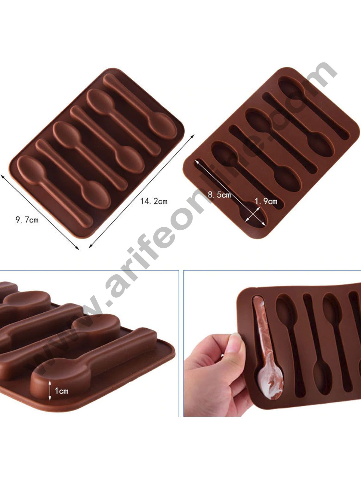Cake Decor Silicon 6 Cavity Small Spoon Shape Design Chocolate Mould Ice, Jelly Candy Mould