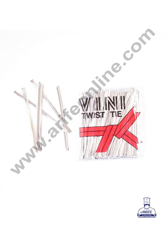 Metallic Twist Ties -Metallic Silver (MOQ 50 PCS)  (L)