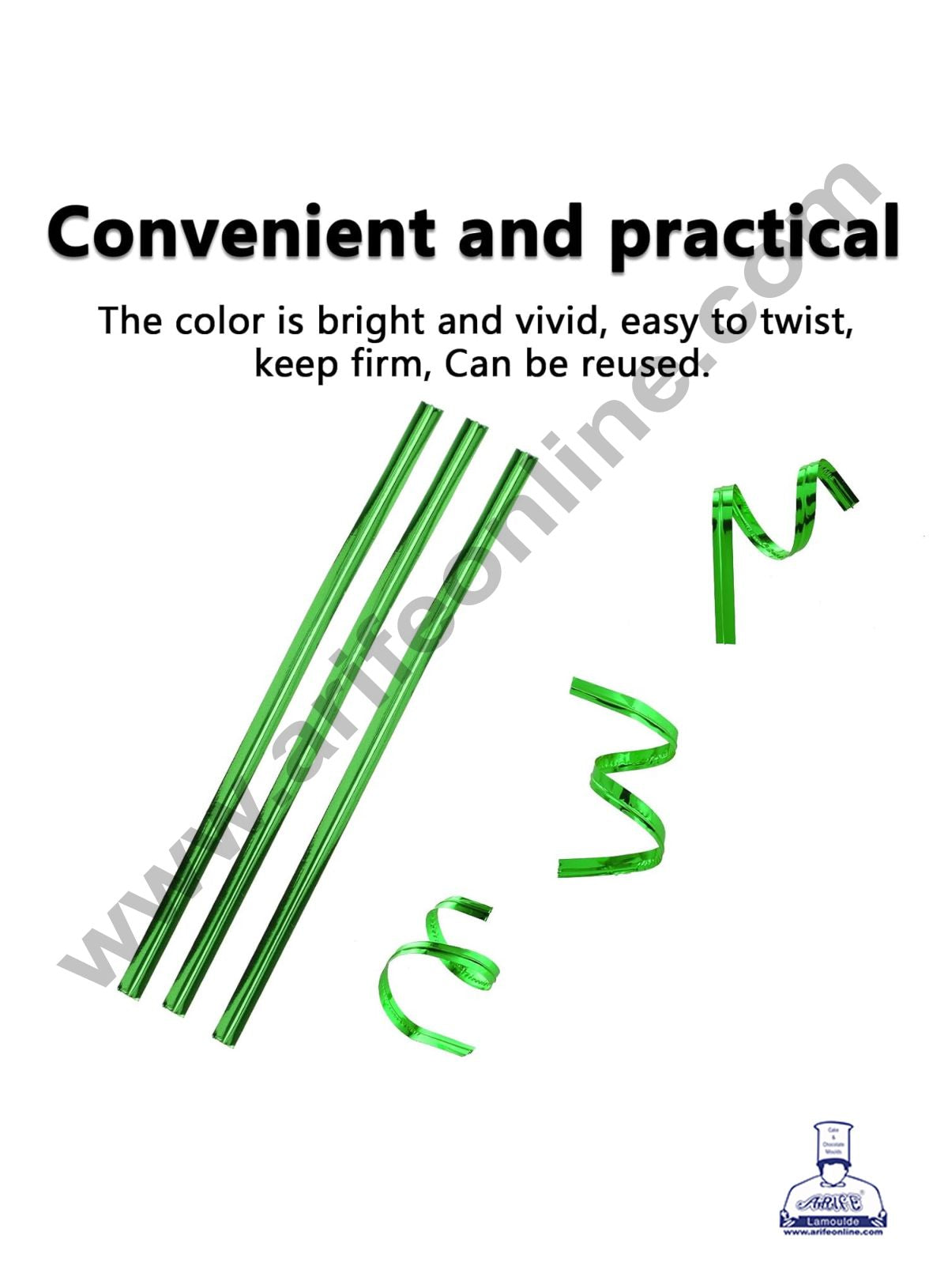 Metallic Twist Ties -Metallic Green (MOQ 50 PCS)  (L)