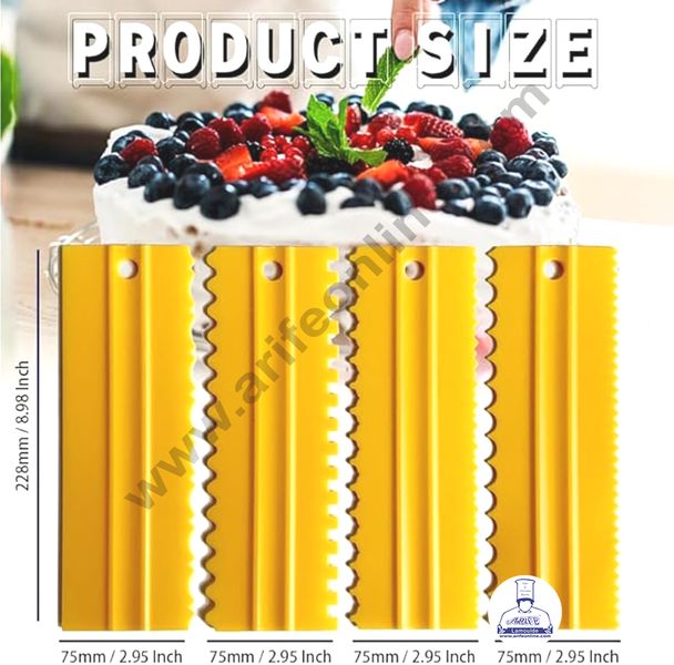 Plastic Icing Comb Scraper Smoother Combo of 4 pcs (MOQ 12 PCS)