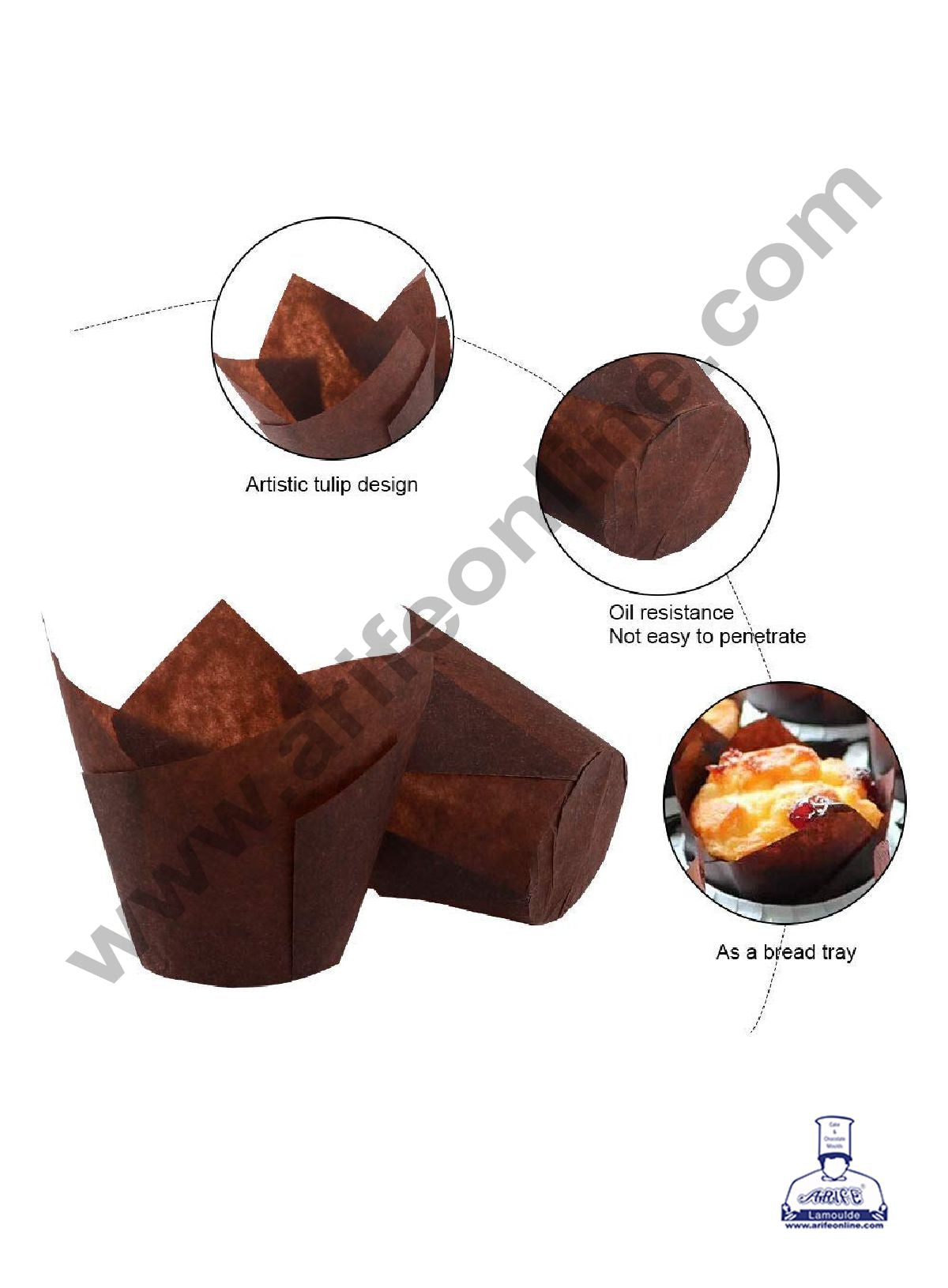 Novacart Bake & Serve Paper Baking Mould - Tulip Cup Shaped Muffin Mould 230 Pcs ( SB-G9F-Tulip )  (MOQ 500 PCS)