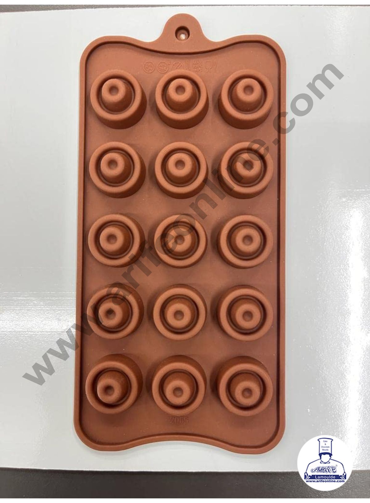 Silicon 15 Cavity Circle Shape Brown Chocolate Mould, Ice Mould, Chocolate Decorating Mould  (MOQ 12 PCS)