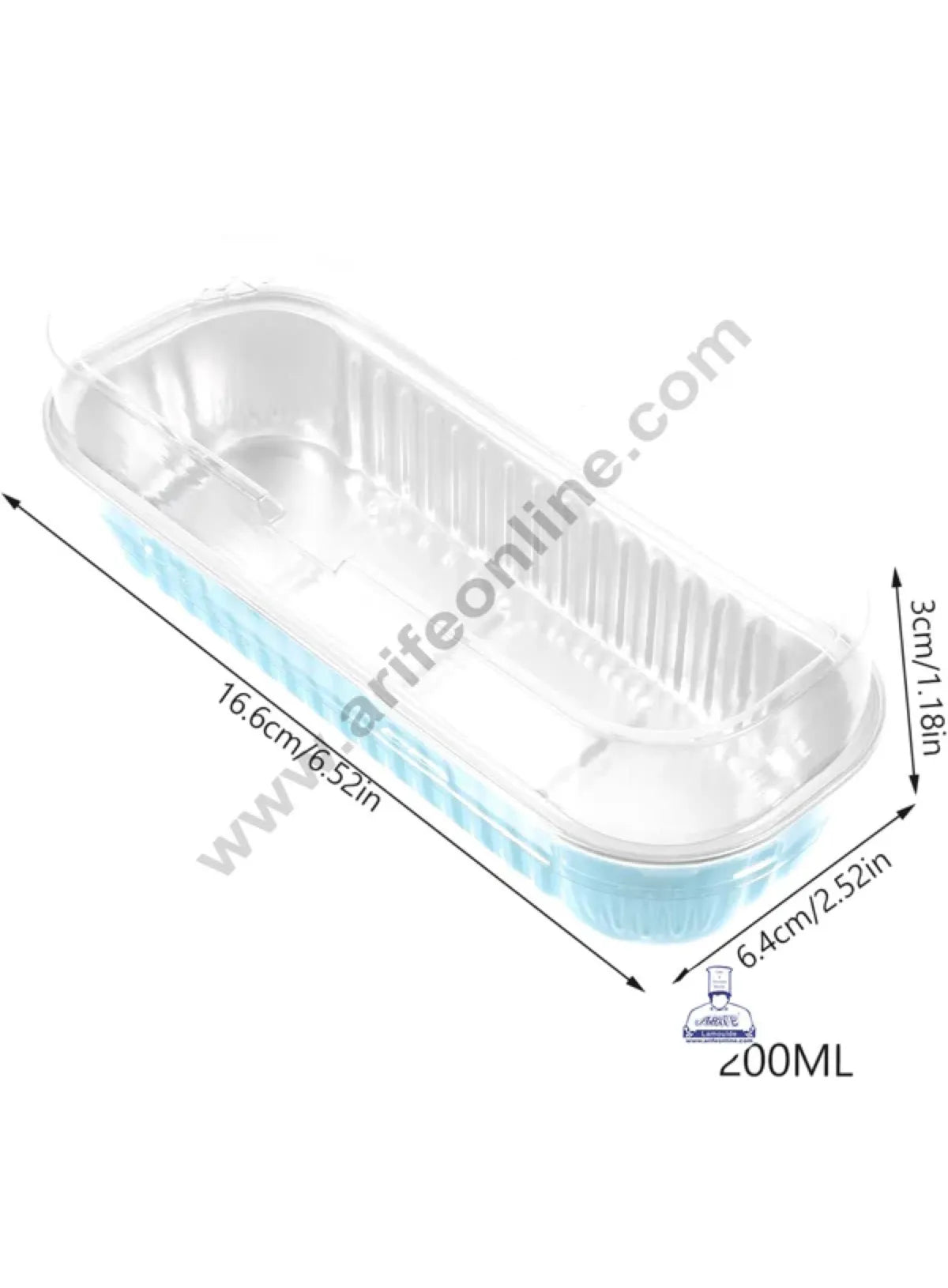 Rectangle  Aluminium Tin Foil Bake & Serve Cup with Lid | Aluminium Containers | Non-Stick Foil Baking container - Blue - 2000 Pcs per cartoon (MOQ 1 CRTN) (L)