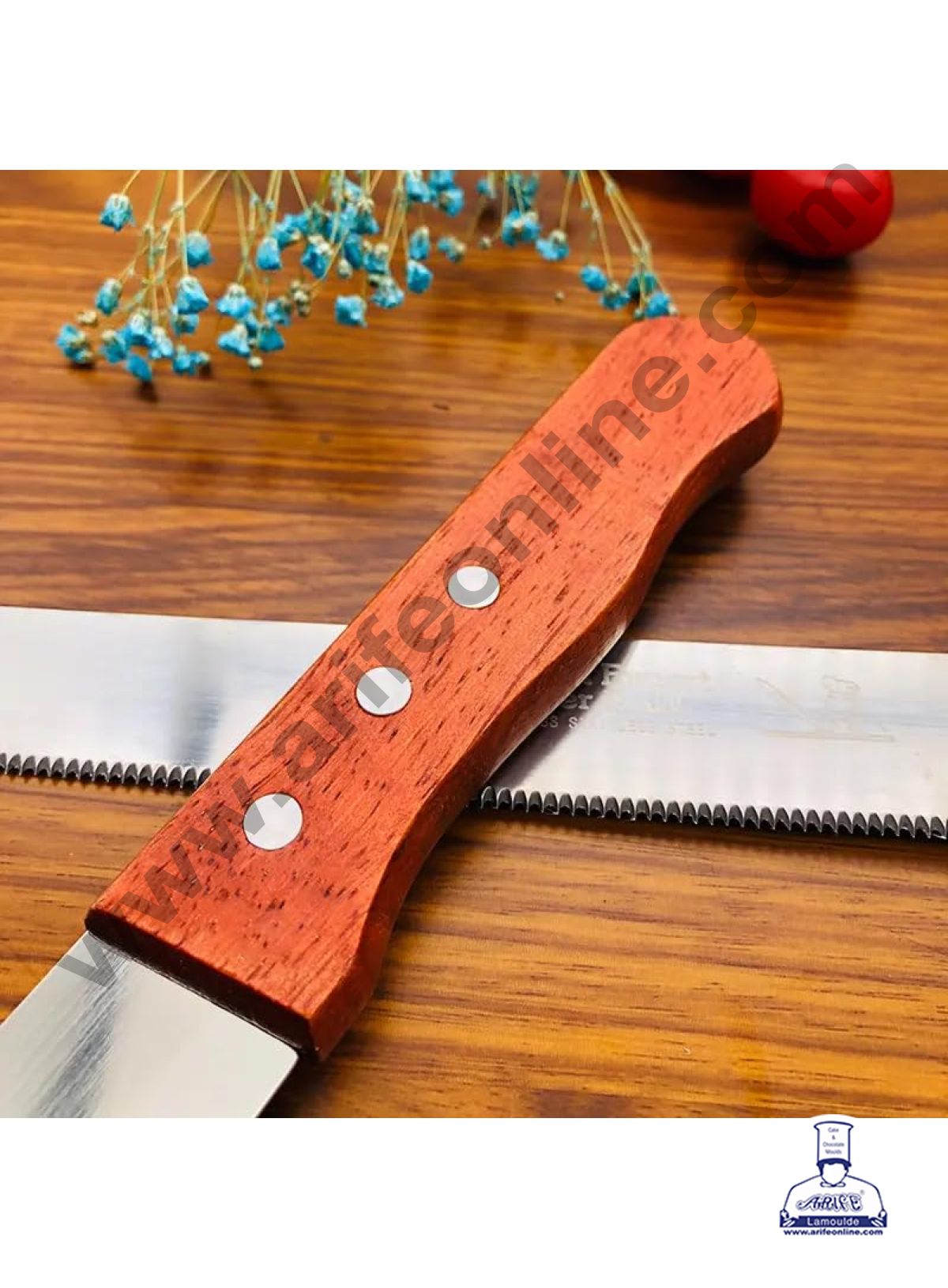 12" Small Teeth Wooden Handle Bread Knife | Cake Slicer (MOQ 12 PCS) (MD)