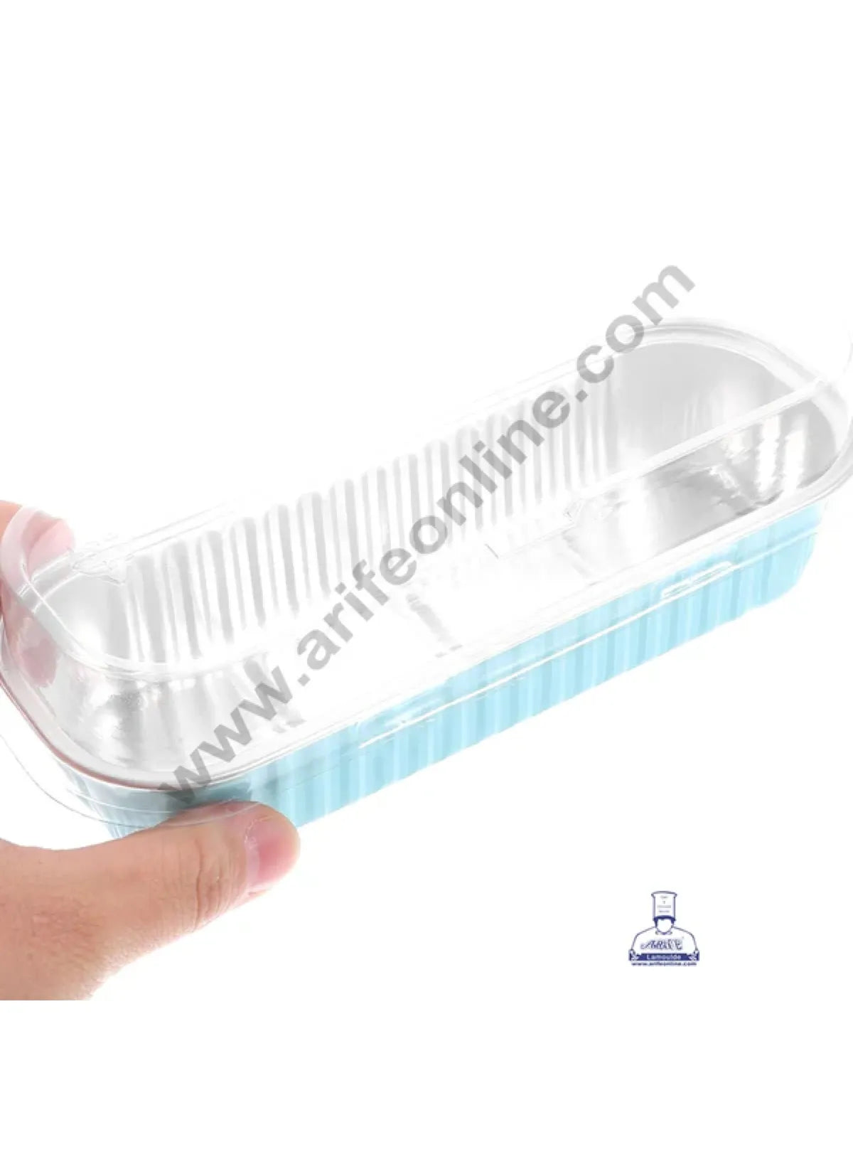 Rectangle  Aluminium Tin Foil Bake & Serve Cup with Lid | Aluminium Containers | Non-Stick Foil Baking container - Blue - 2000 Pcs per cartoon (MOQ 1 CRTN) (L)