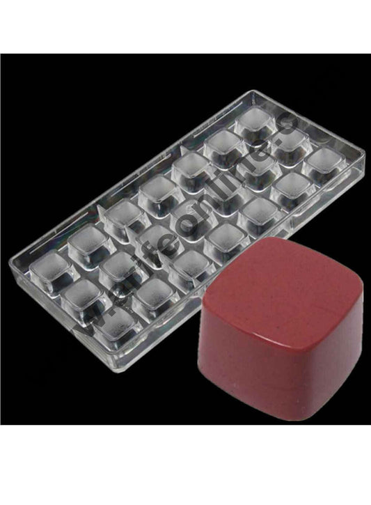 Cake Decor 21 Cavity Polycarbonate Curvy Square Chocolate Mould