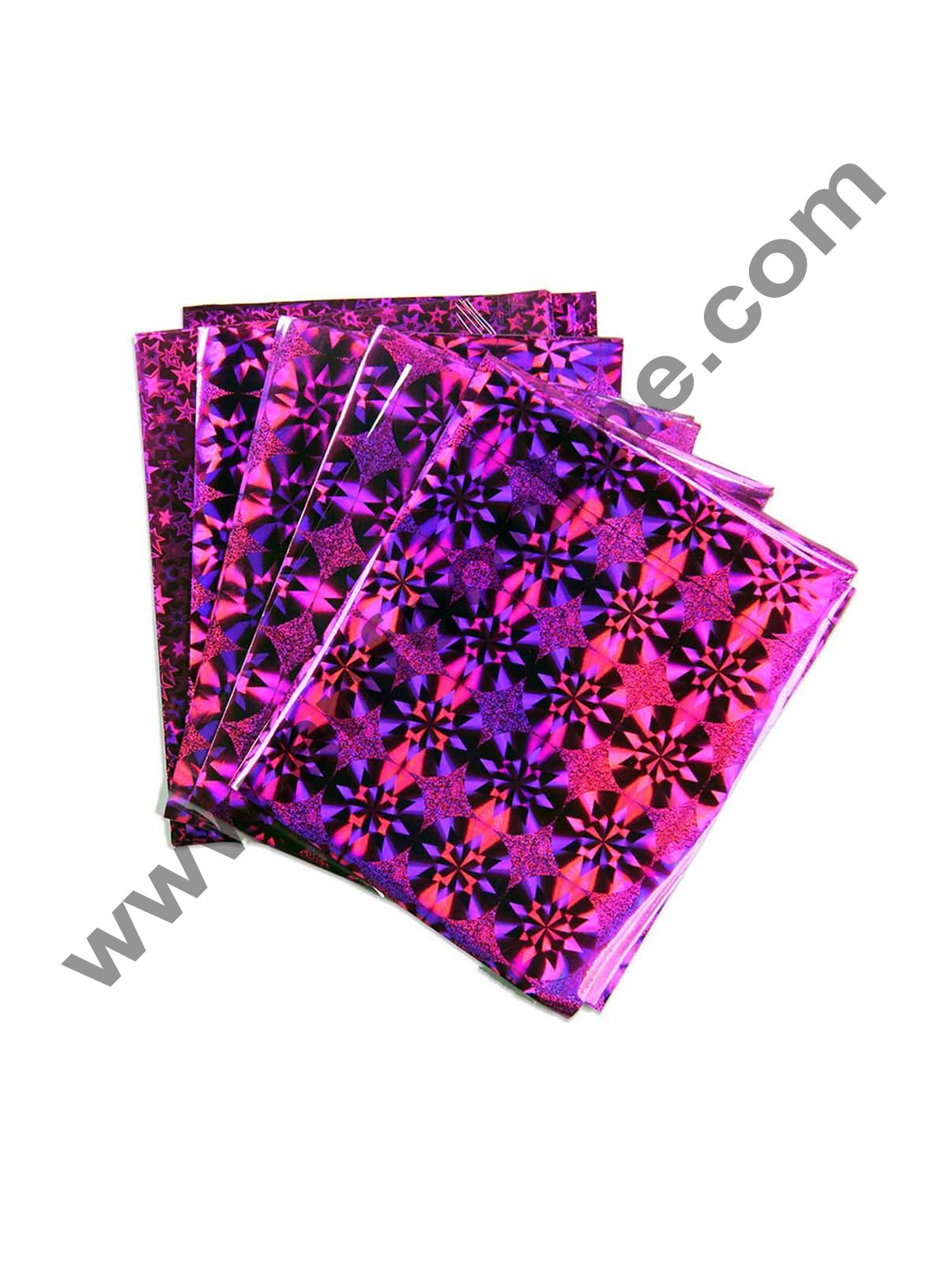 Cake Decor Metallic Hologram Plastic Chocolate Wrapper, Multicolour
