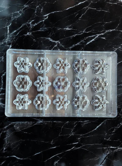 Small Bakers 15-Cavity Flower Polycarbonate Chocolate Mold |SBPS-94|1 Piece (MOQ 12 PCS) (UD)