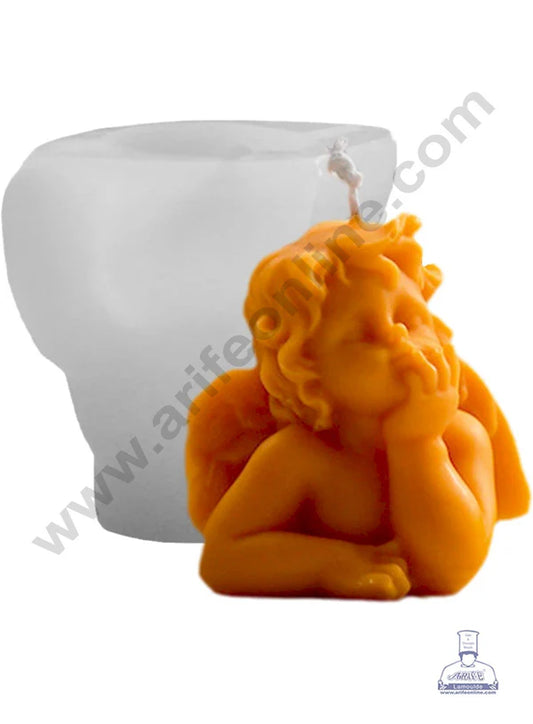3D Silicon 1 Cavity Cute Little Angel Shape Silicon Candle Mould, Silicon Soap Mould (SBSP-DYF6976) - CAKE DECOR™ (MOQ 12 PCS) (LD)