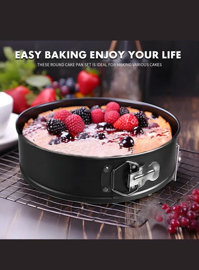 6 Pcs Non-Stick Round SpringForm Tin Set | Removable Bottom | Cake Mould (BL-6) (MOQ 12 PCS)  (FDD)