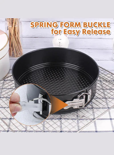 6 Pcs Non-Stick Round SpringForm Tin Set | Removable Bottom | Cake Mould (BL-6) (MOQ 12 PCS)  (FDD)