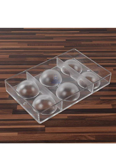 Heavy Bakers Polycarbonate 6 cavity Half-Sphere Chocolate Mould |SBPS-141|1 Piece| (MOQ 12 PCS)  (AED)