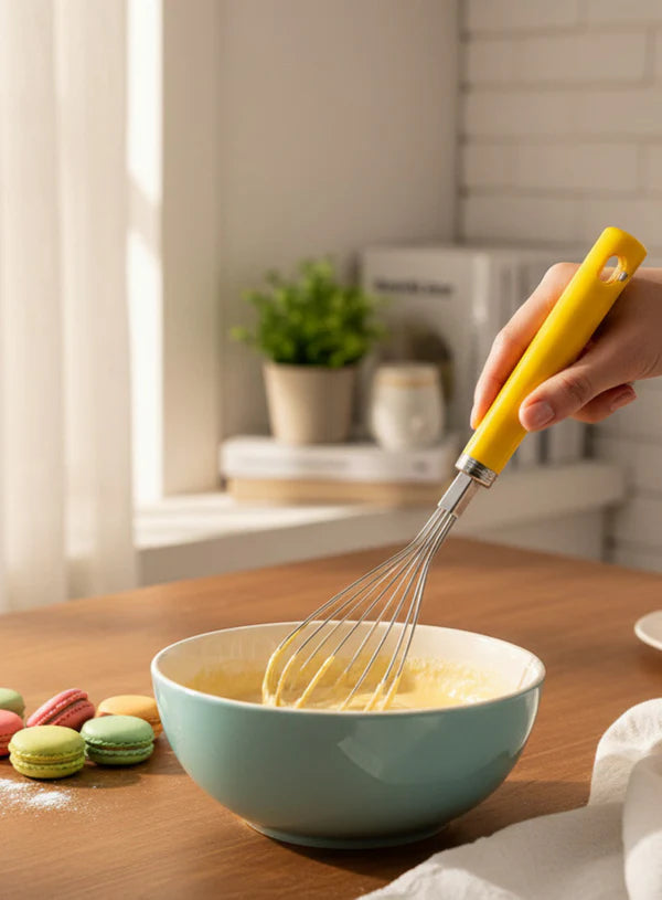 10 inch Stainless Steel Whisk | Plastic Hand Blender Egg Beater for Whisking & Baking (SBAC-16315-6)  (MOQ 12 PCS) (RE)