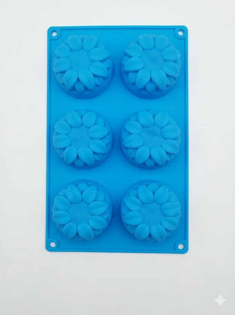 6 Cavity  Flower Shape Silicone Mould | Jelly & Soap Mould | Baking Mould - SBSM-16 (MOQ 12 PCS)