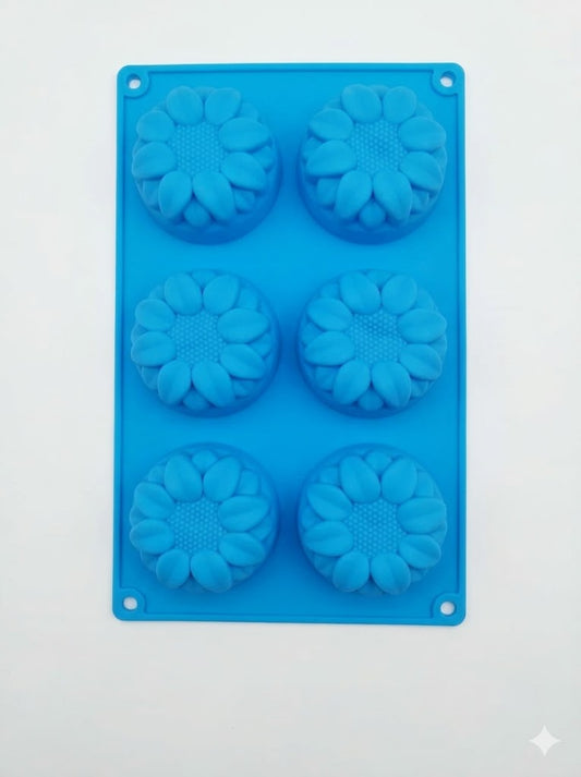 6 Cavity  Flower Shape Silicone Mould | Jelly & Soap Mould | Baking Mould - SBSM-16 (MOQ 12 PCS)
