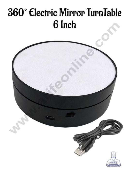 6 inch 360° Degree Electric Turntable Rotating Display Stand USB Charging (MOQ 6 PCS)