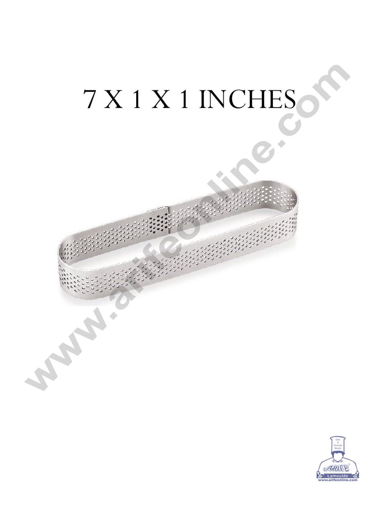 Cake Decor Stainless Steel Perforated Oval Tart Cake Ring - 7 Inch