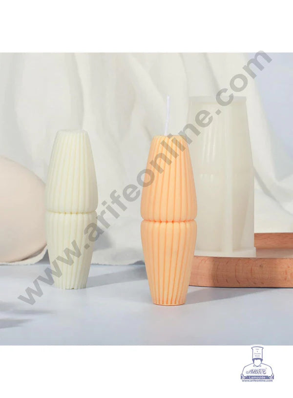 3D Silicon 1 Cavity Wavy Striped Star Shape Silicon Candle Mould, Silicon Soap Mould (SBSP-DYF7003) - CAKE DECOR™ (MOQ 12 PCS)  (RMD