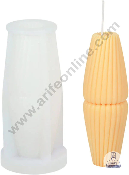 3D Silicon 1 Cavity Tall Twirl Candle Shape Silicon Candle Mould, Silicon Soap Mould (SBSP-DYF7000) - (MOQ 12 PCS)  (AED)