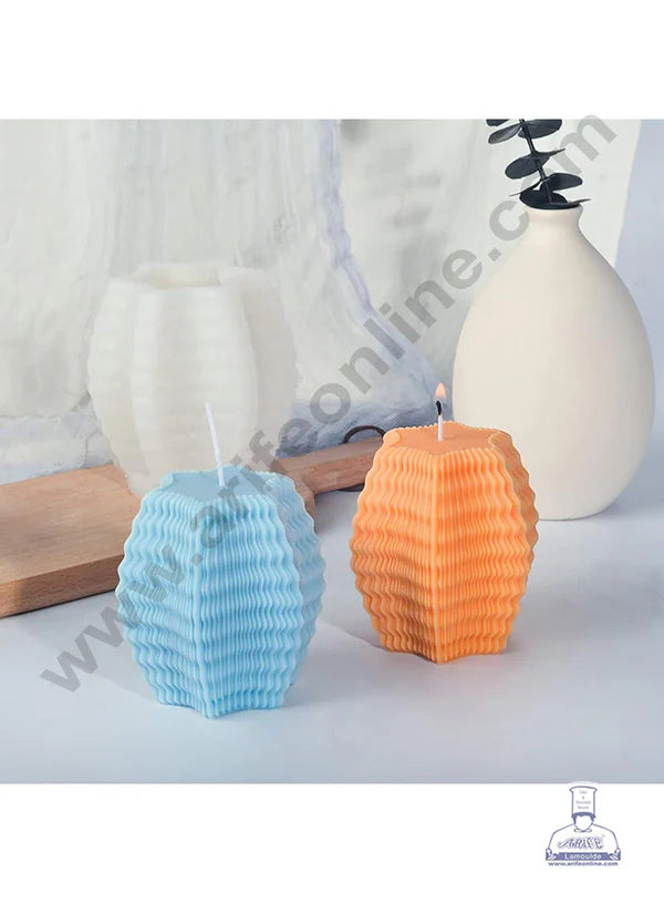 3D Silicon 1 Cavity Wavy Striped Star Shape Silicon Candle Mould, Silicon Soap Mould (SBSP-DYF7003) - CAKE DECOR™ (MOQ 12 PCS)  (RMD