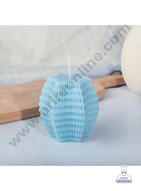 3D Silicon 1 Cavity Wavy Striped Star Shape Silicon Candle Mould, Silicon Soap Mould (SBSP-DYF7003) - CAKE DECOR™ (MOQ 12 PCS)  (RMD