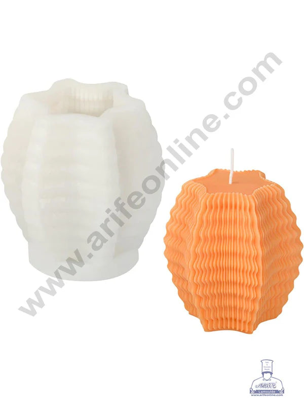 3D Silicon 1 Cavity Wavy Striped Star Shape Silicon Candle Mould, Silicon Soap Mould (SBSP-DYF7003) - CAKE DECOR™ (MOQ 12 PCS)  (RMD