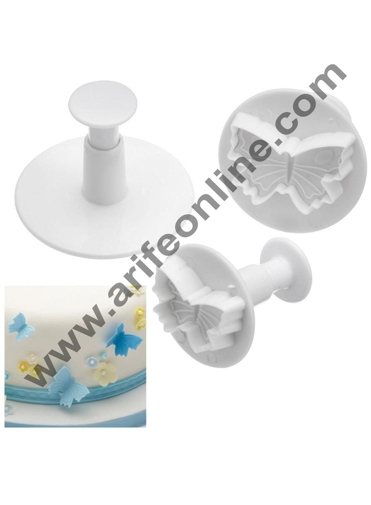 Cake Decor Butterfly Plunger Cutter (set of 3), Fondant cutters, Fondant cutters set tools