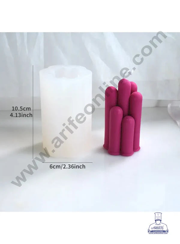 3D Silicon 1 Cavity Cylindrical Pillar Design Shape Silicon Candle Mould, Silicon Soap Mould (SBSP-DYF7010) - CAKE DECOR™ (MOQ 12 PCS) (RDD)