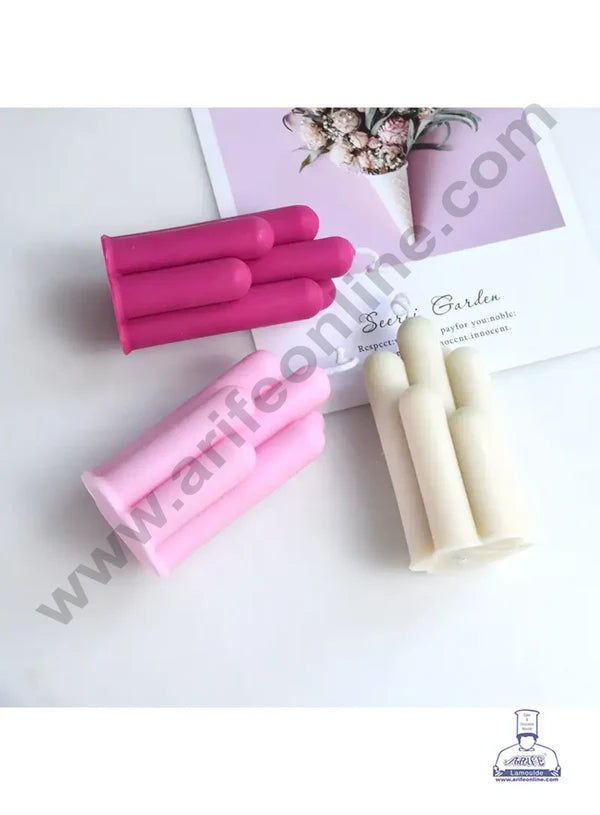 3D Silicon 1 Cavity Cylindrical Pillar Design Shape Silicon Candle Mould, Silicon Soap Mould (SBSP-DYF7010) - CAKE DECOR™ (MOQ 12 PCS) (RDD)