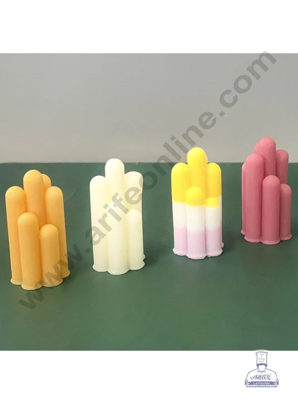 3D Silicon 1 Cavity Cylindrical Pillar Design Shape Silicon Candle Mould, Silicon Soap Mould (SBSP-DYF7010) - CAKE DECOR™ (MOQ 12 PCS) (RDD)