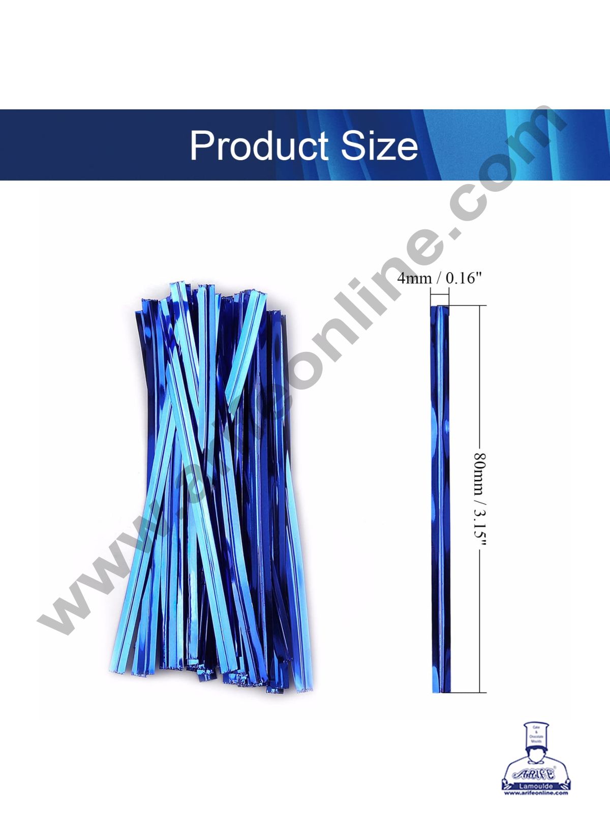 Metallic Twist Ties -Metallic Blue (MOQ 50 PCS) (L)