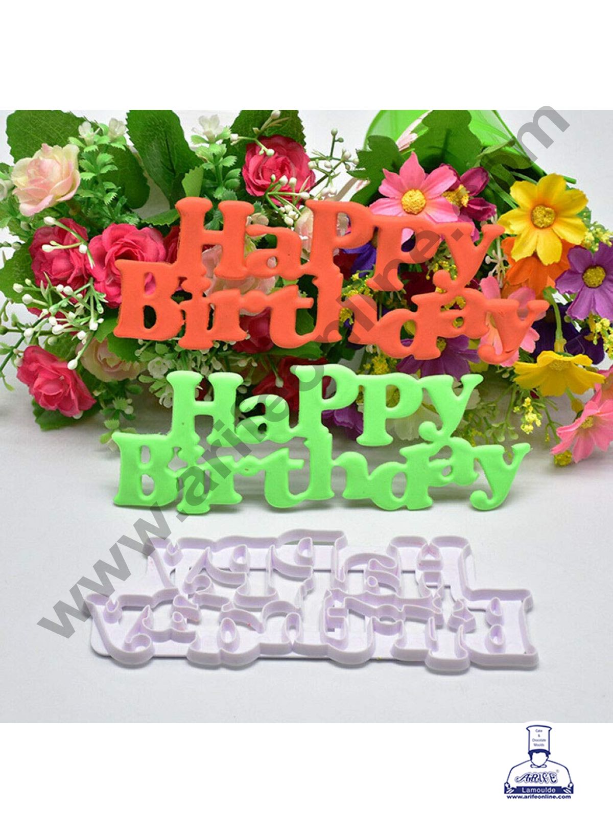 1 pc Happy Birthday Plastic Cutters Fondant Tool (MOQ 12 PCS) (ID)